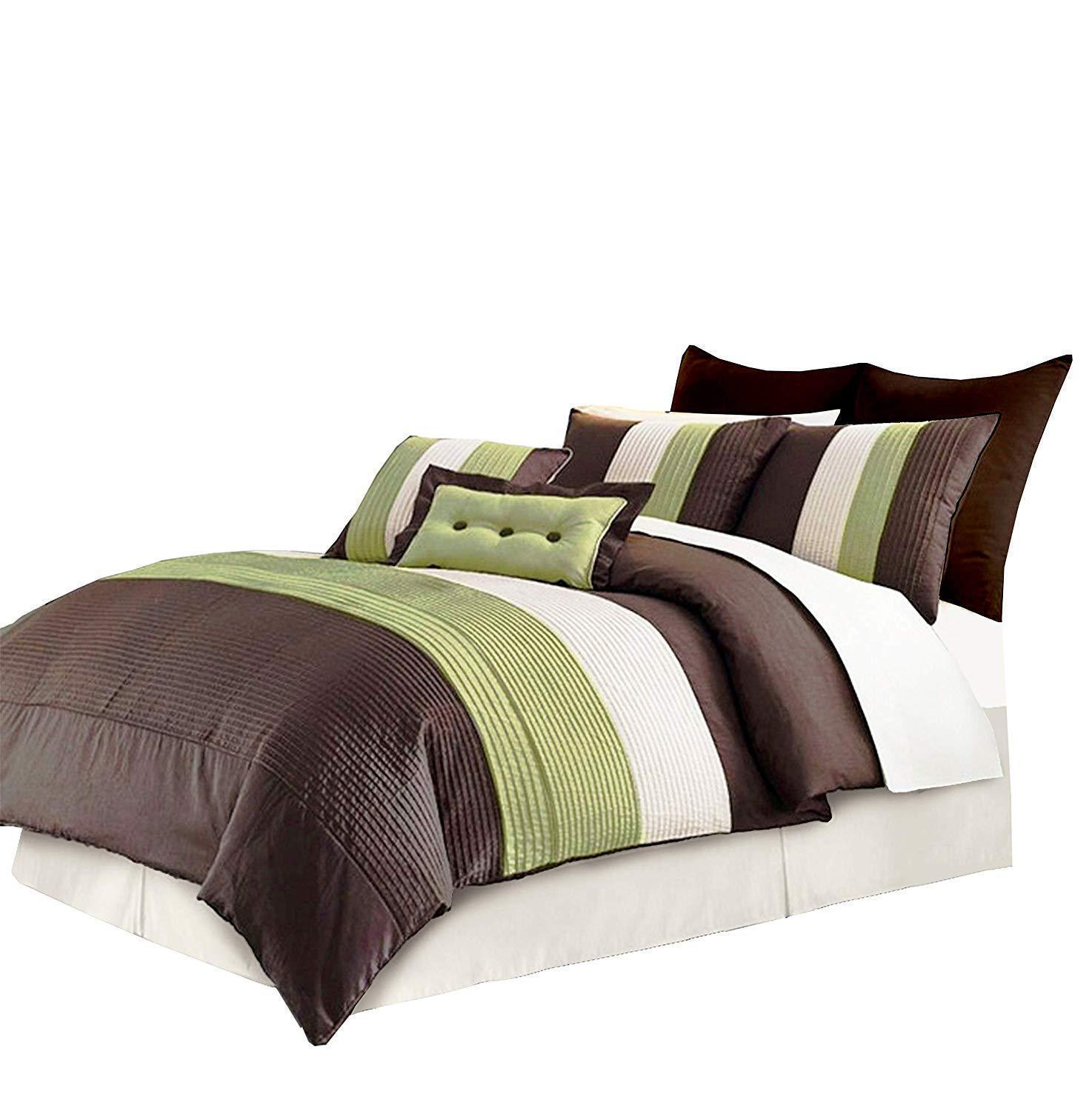 8-Piece Luxury Stripe Comforter Duvet Cover