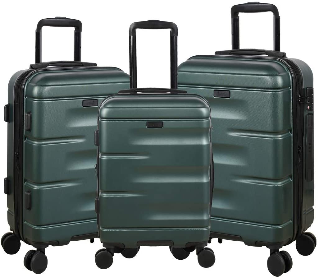Expandable Luggage 3 Piece Set Suitcase Spinner Hardside with TSA Lock and Dual Wheels