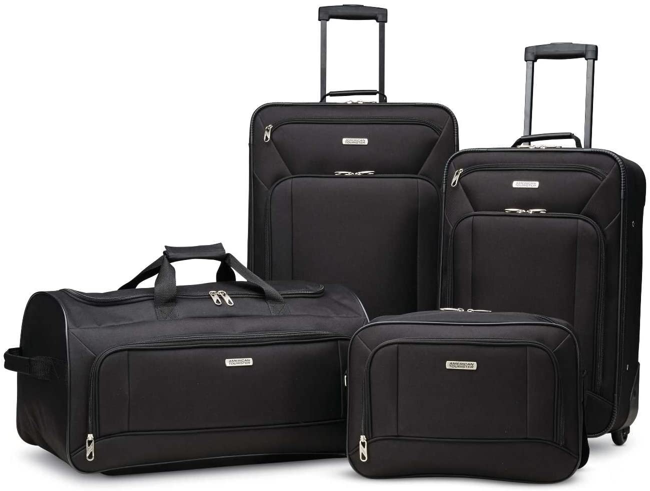 Softside Upright Luggage, Black, 4-Piece Set