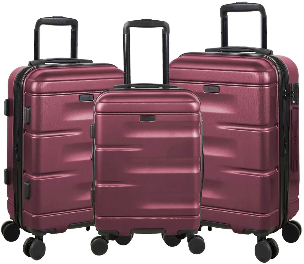Expandable Luggage 3 Piece Set Suitcase Spinner Hardside with TSA Lock and Dual Wheels