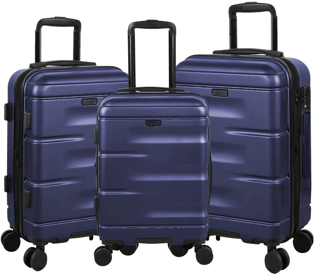 Expandable Luggage 3 Piece Set Suitcase Spinner Hardside with TSA Lock and Dual Wheels