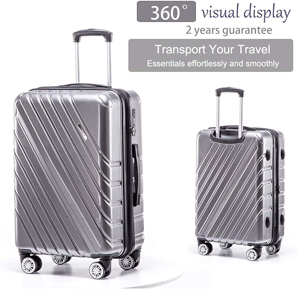Expandable Luggage Sets 3 pieces Spinner Luggage set with TSA lock Suitcase Set 3pcs
