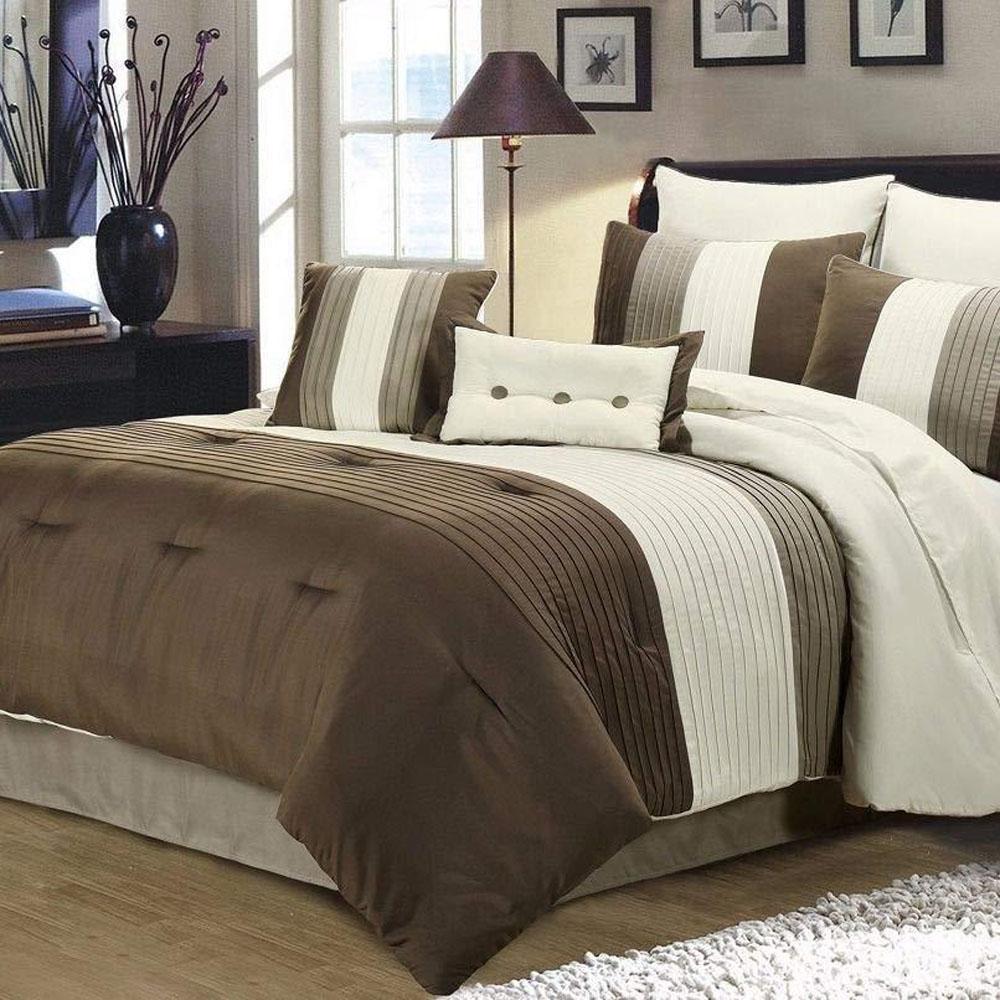 8-Piece Luxury Stripe Comforter Duvet Cover