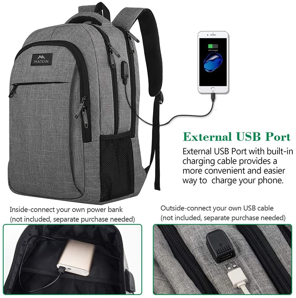 Travel Laptop Backpack, Business Anti Theft Slim Durable Laptops Backpack with USB Charging Port, Water Resistant College School Computer Bag Gifts for Men