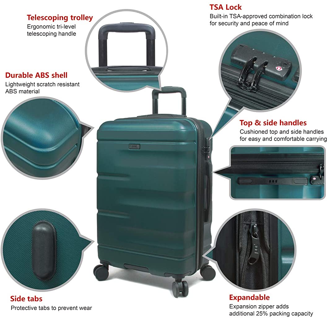 Expandable Luggage 3 Piece Set Suitcase Spinner Hardside with TSA Lock and Dual Wheels