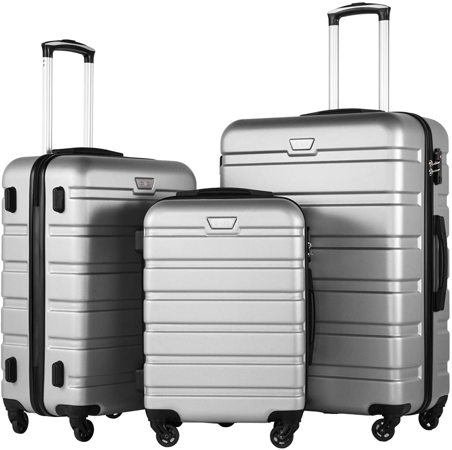 Luggage 3 Piece Set Suitcase Spinner Hardshell Lightweight TSA Lock 4 Piece Set