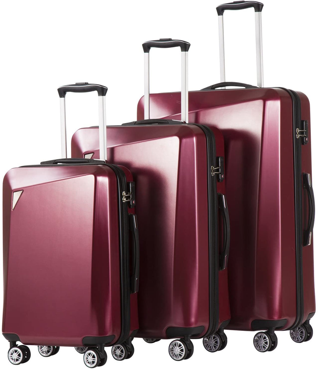 Luggage 3 Piece Sets PC+ABS Spinner Suitcase