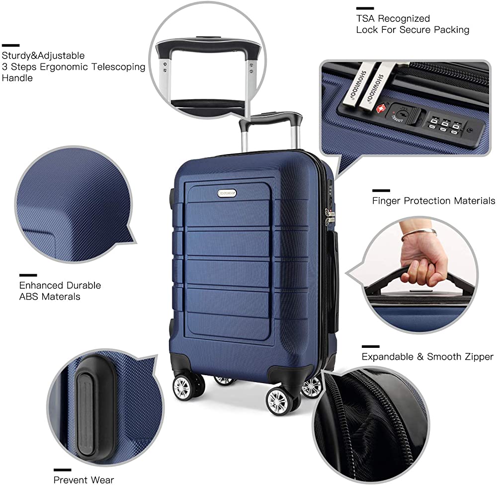 Luggage Sets Expandable PC+ABS Durable Suitcase Double Wheels TSA Lock