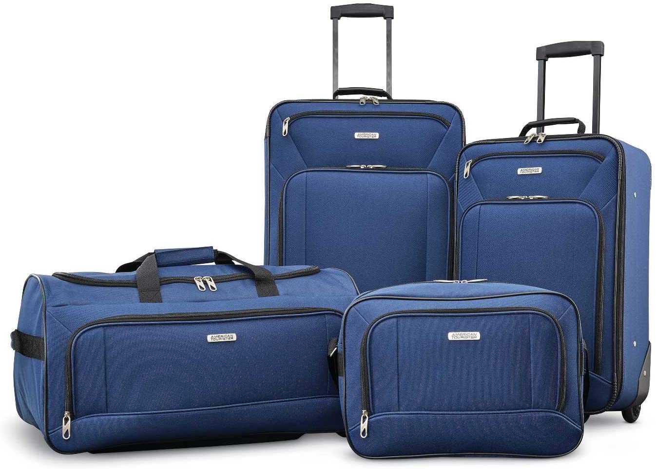 Softside Upright Luggage, Black, 4-Piece Set