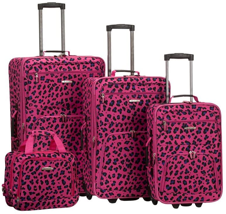 Luggage Collection - 4 Piece Softside Expandable Lightweight Spinner Suitcase Set