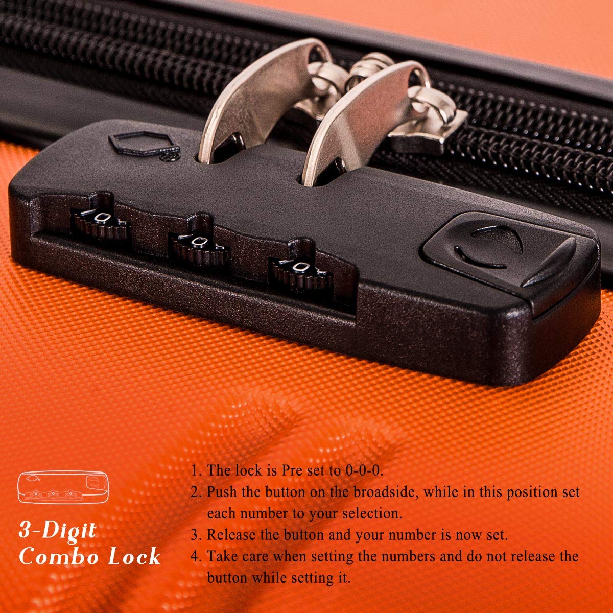 Luggage 3 Piece Set Suitcase Spinner Hardshell Lightweight TSA Lock