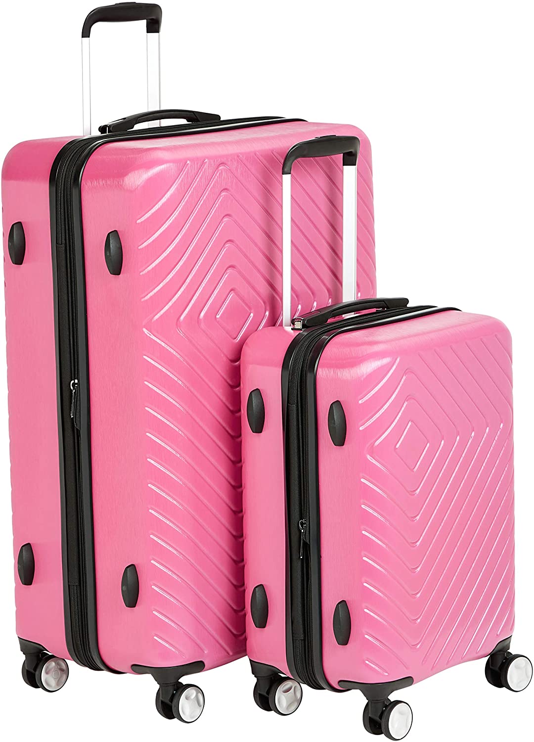 3 Piece Geometric Hard Shell Expandable Luggage Spinner Suitcase Set
