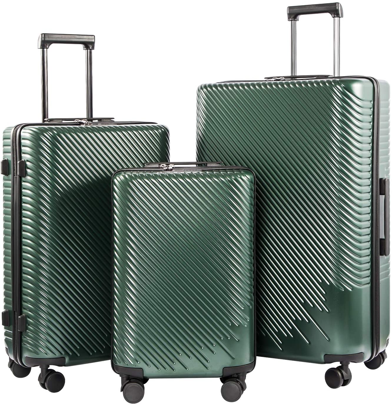 Luggage 3 Piece Sets PC+ABS Spinner Suitcase carry on Fashion