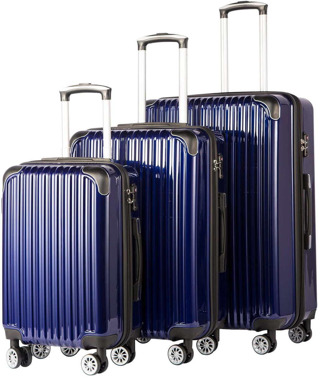 Luggage Expandable 3 Piece Sets PC+ABS Spinner Suitcase