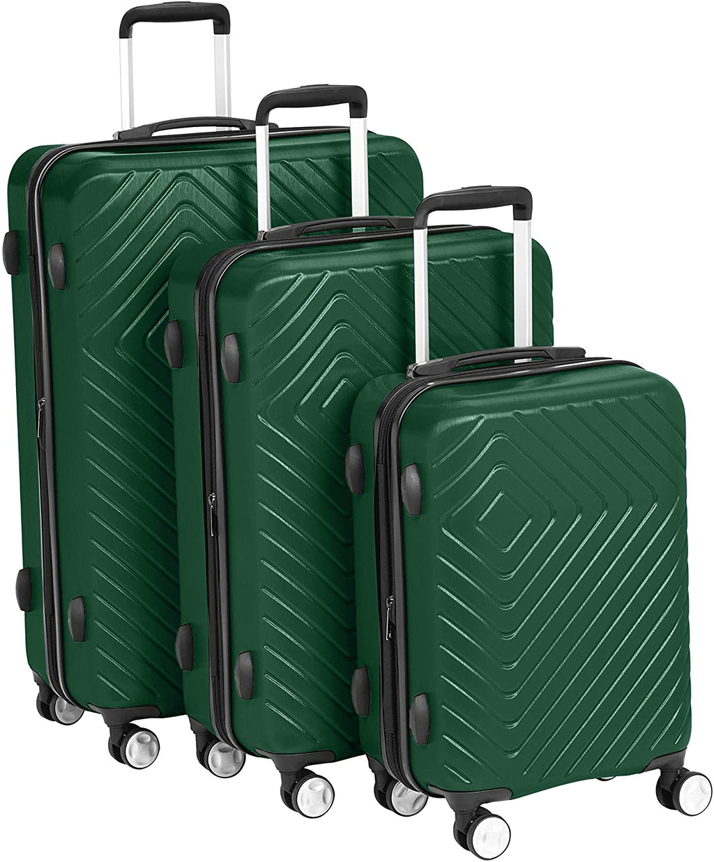 3 Piece Geometric Hard Shell Expandable Luggage Spinner Suitcase Set