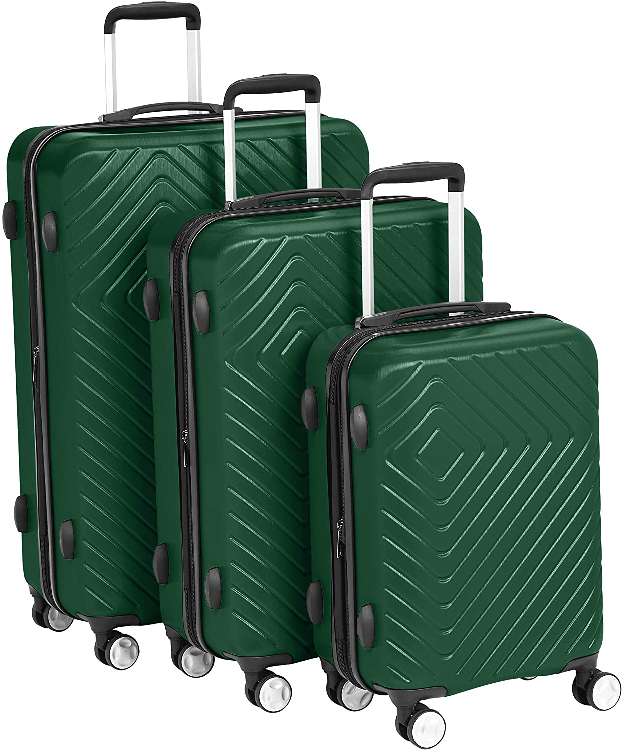 3 Piece Geometric Hard Shell Expandable Luggage Spinner Suitcase Set