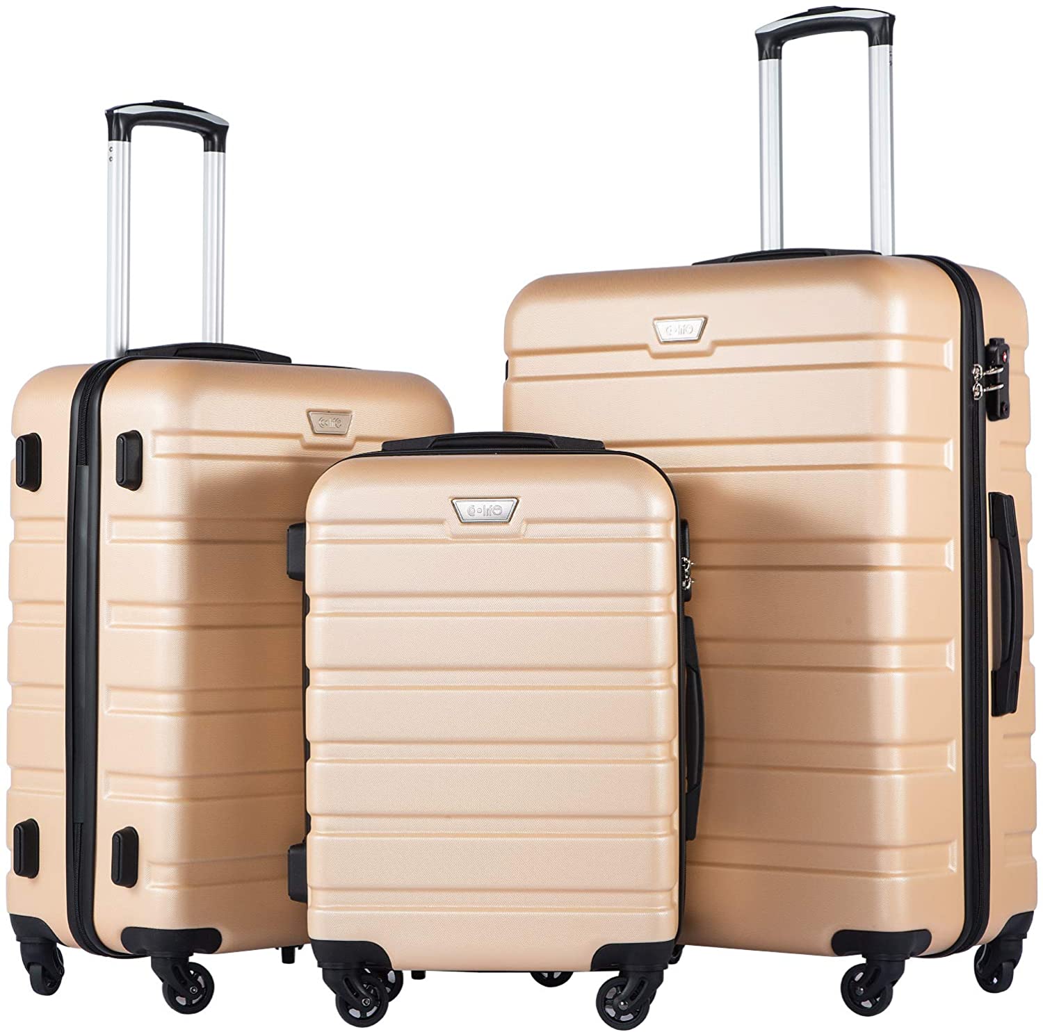 Luggage 3 Piece Set Suitcase Spinner Hardshell Lightweight TSA Lock 4 Piece Set
