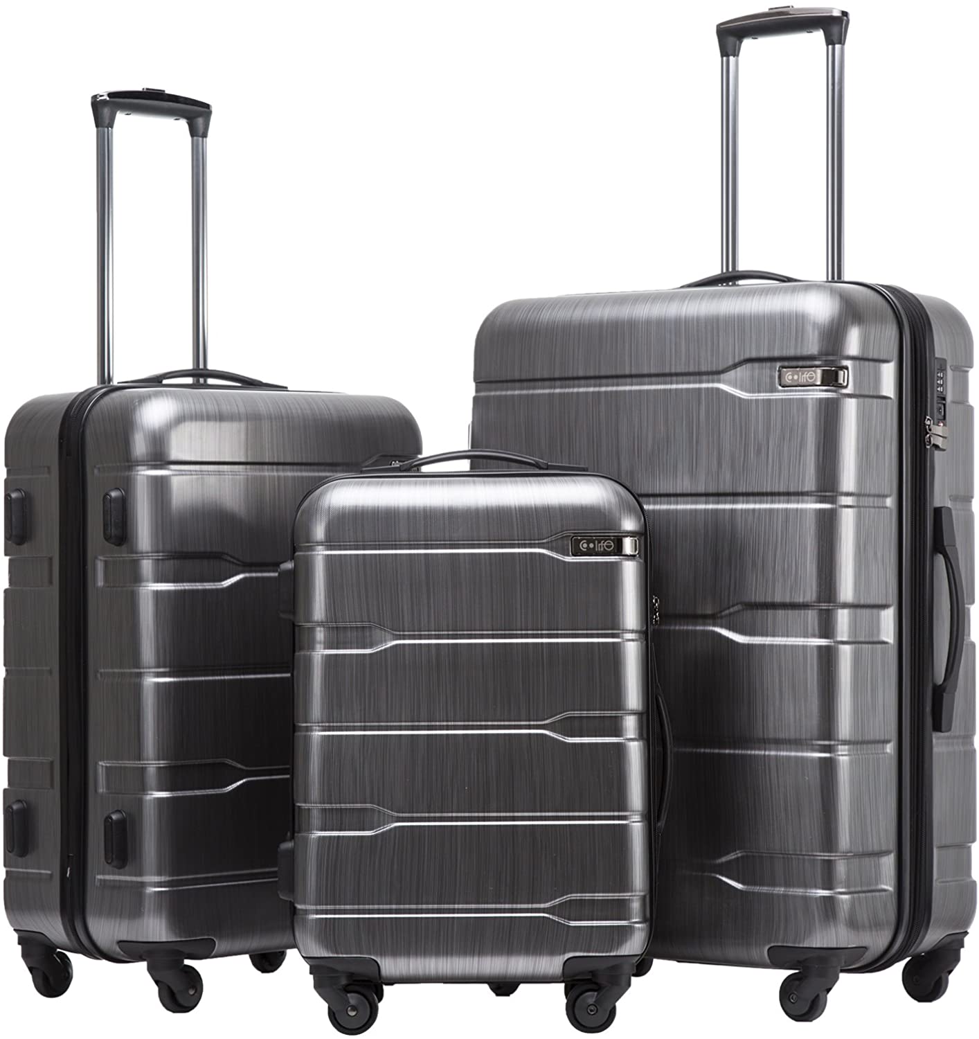 Luggage Expandable 3 Piece Sets PC+ABS Spinner Suitcase Built-In TSA lock