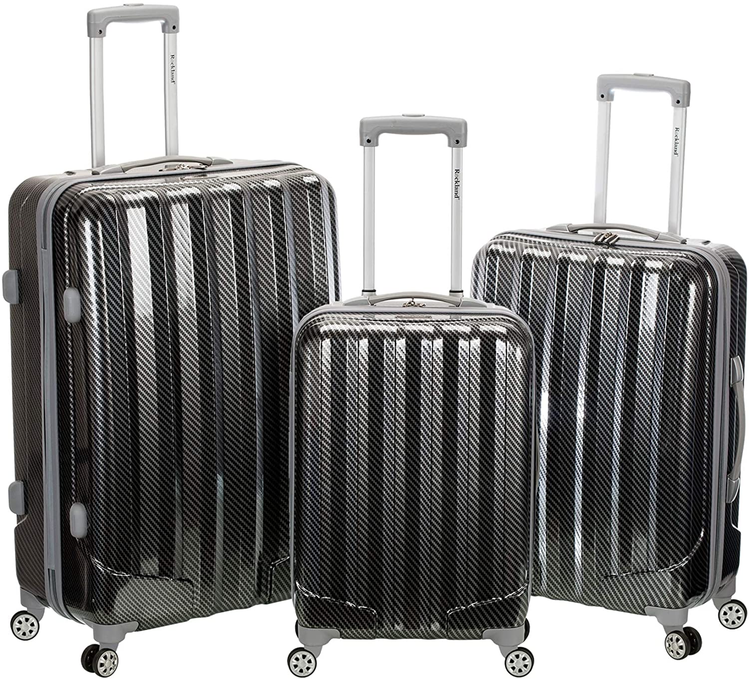 Hardside Spinner Wheel Luggage, Fiber, 3-Piece Set