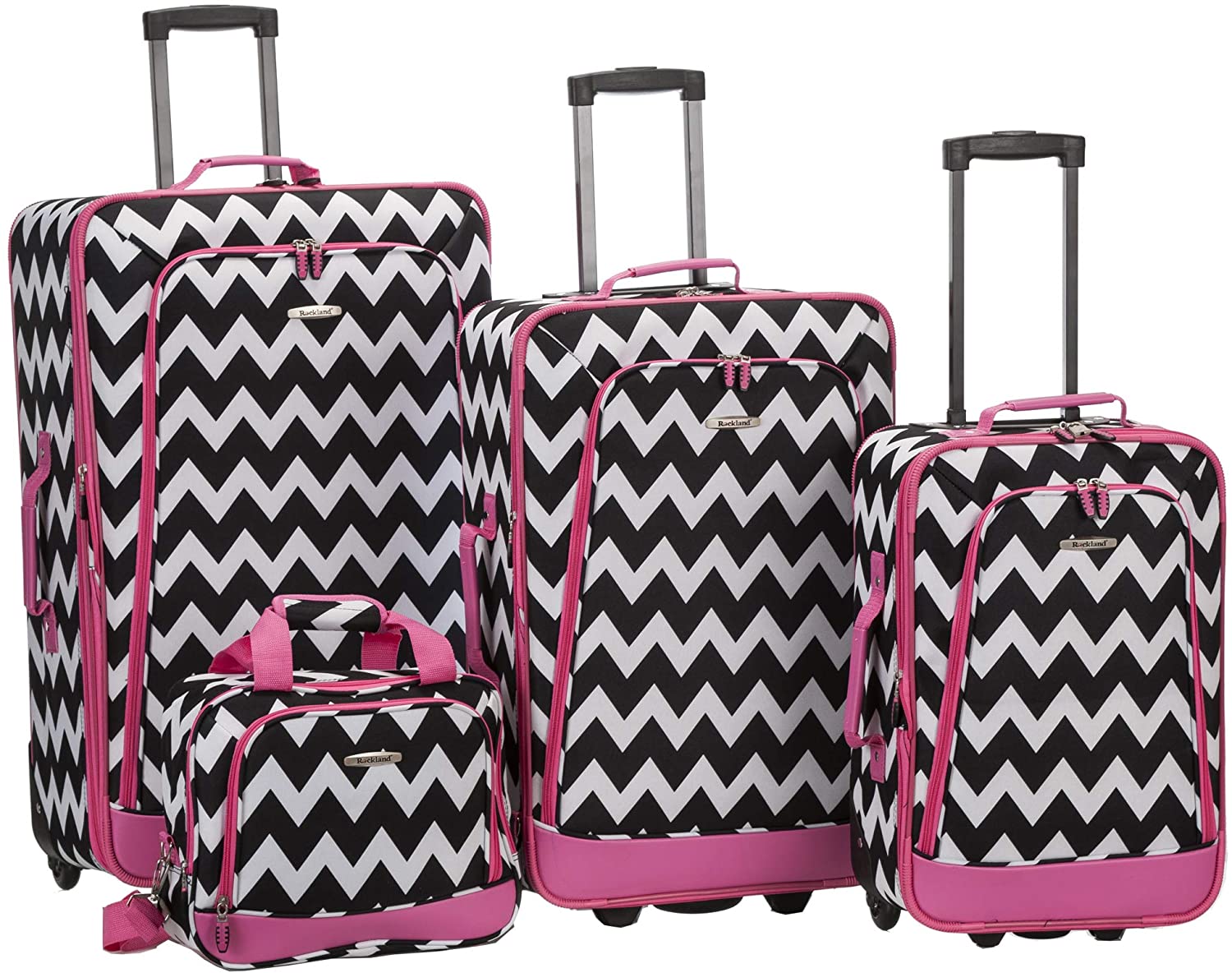 4-Piece Softside Upright Luggage Set