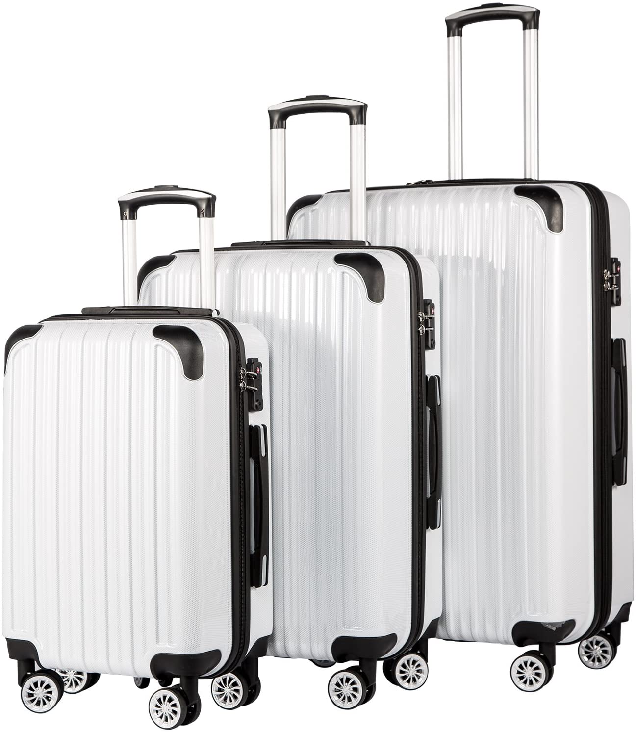 Luggage Expandable 3 Piece Sets PC+ABS Spinner Suitcase