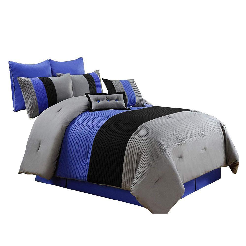 8-Piece Luxury Stripe Comforter Duvet Cover