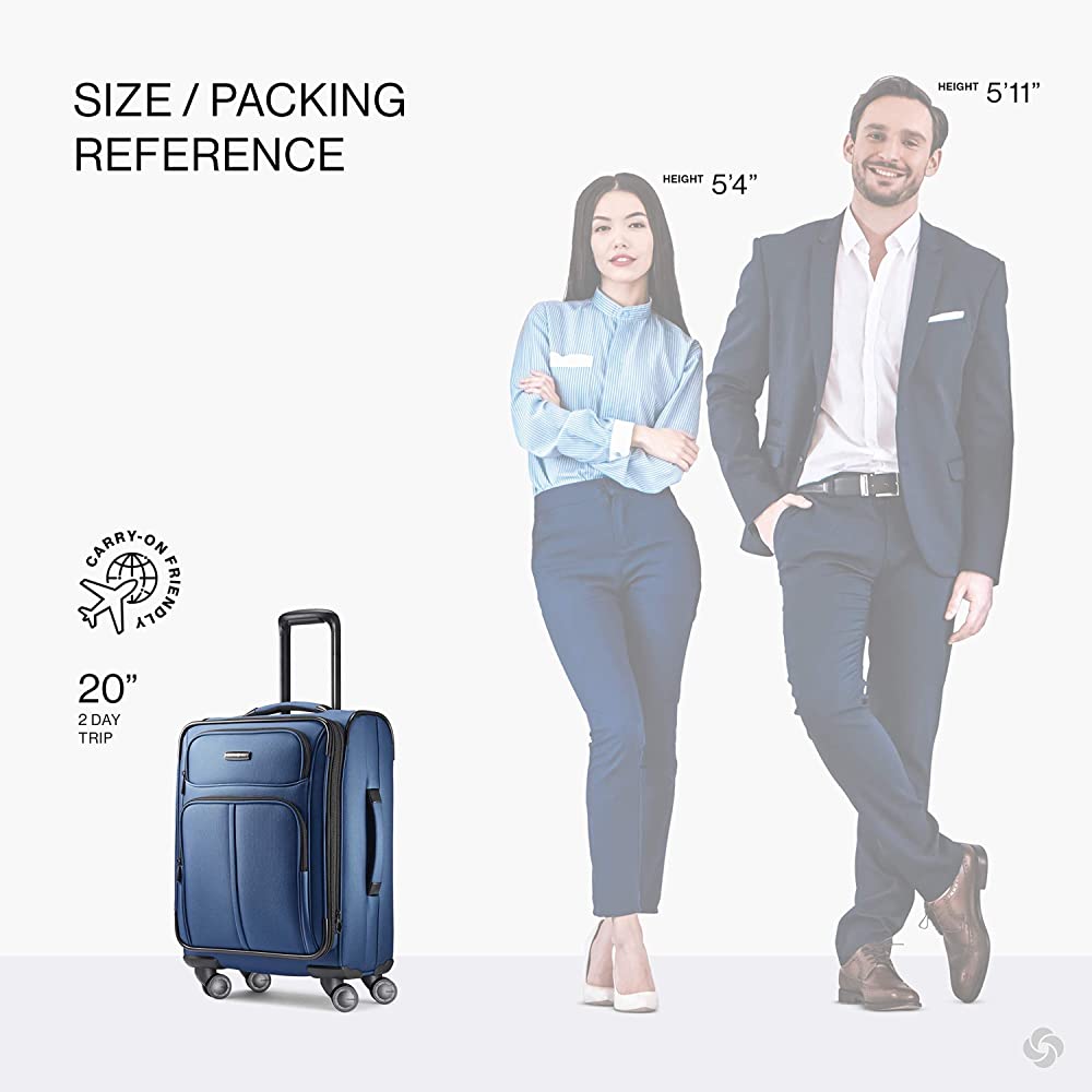 Leverage LTE Softside Expandable Luggage with Spinner Wheels, Poseidon Blue