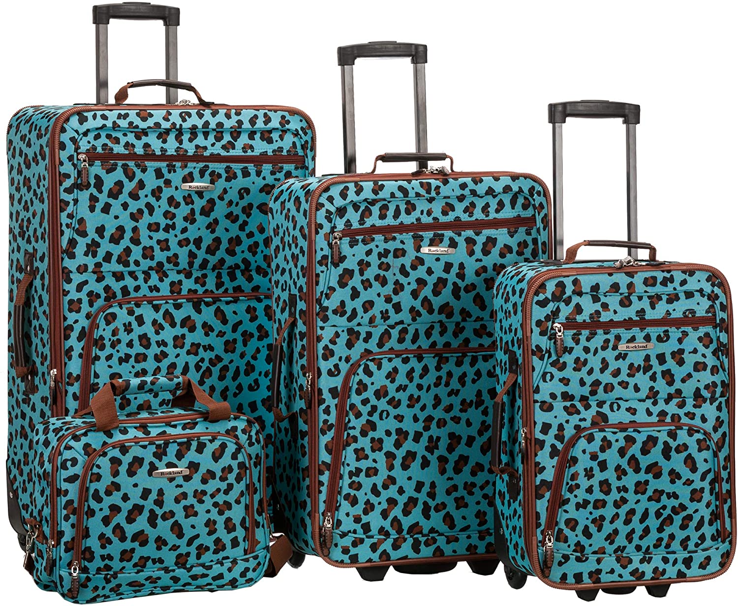 Luggage Collection - 4 Piece Softside Expandable Lightweight Spinner Suitcase Set