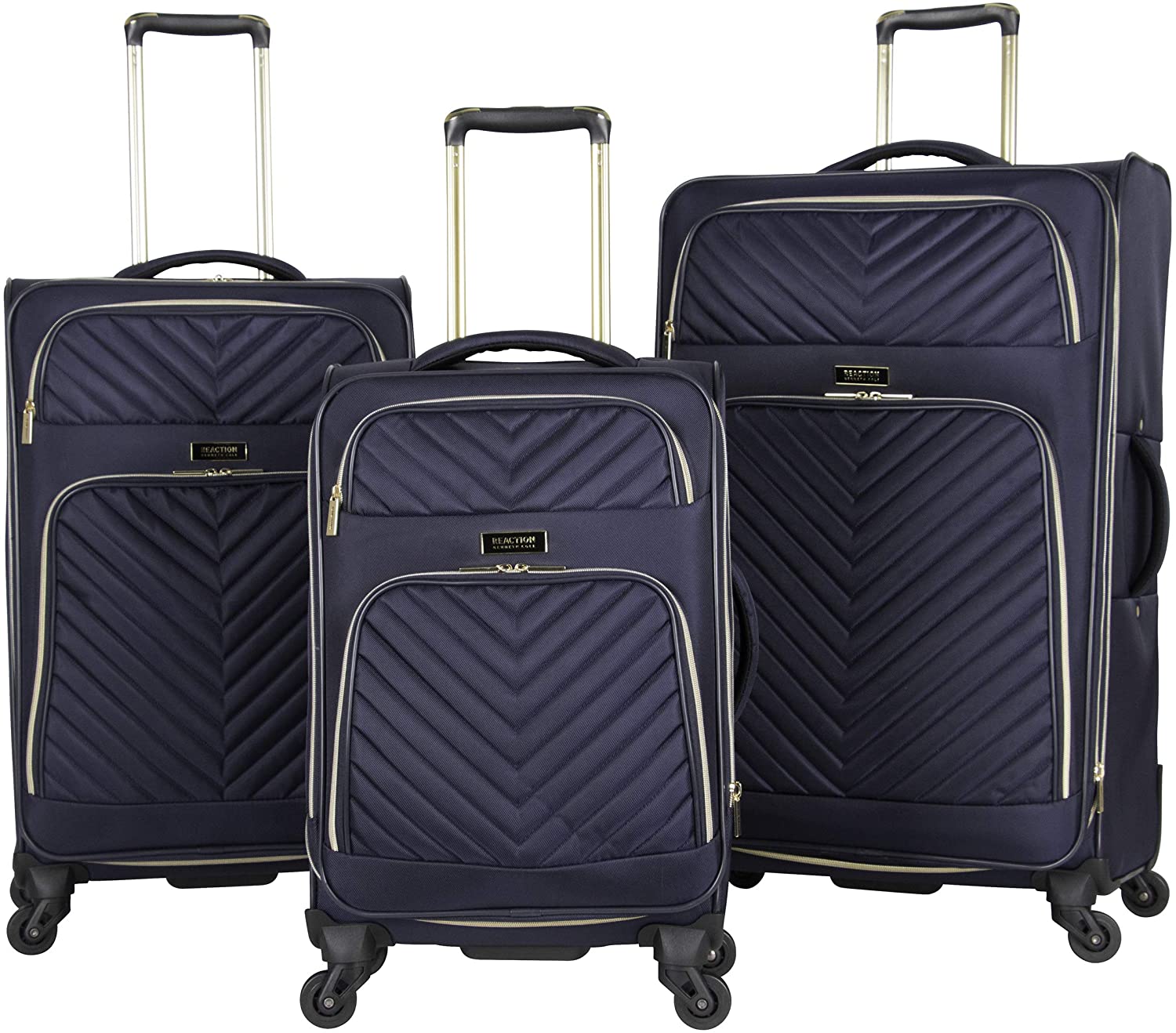 Softside Chevron Quilted Expandable 4-Wheel Spinner Luggage Set