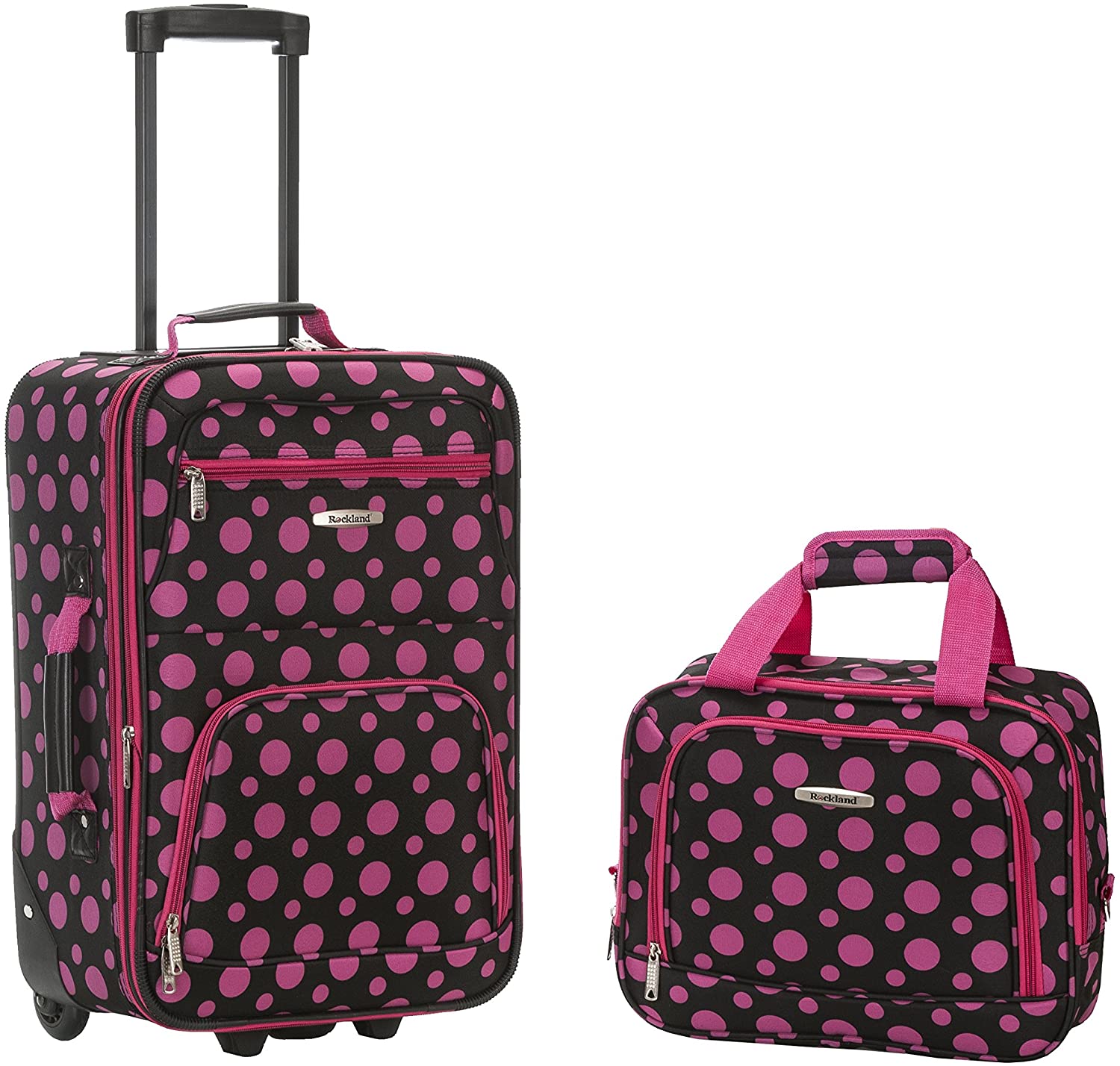 Fashion Softside Upright Luggage Set, Purple, 2-Piece