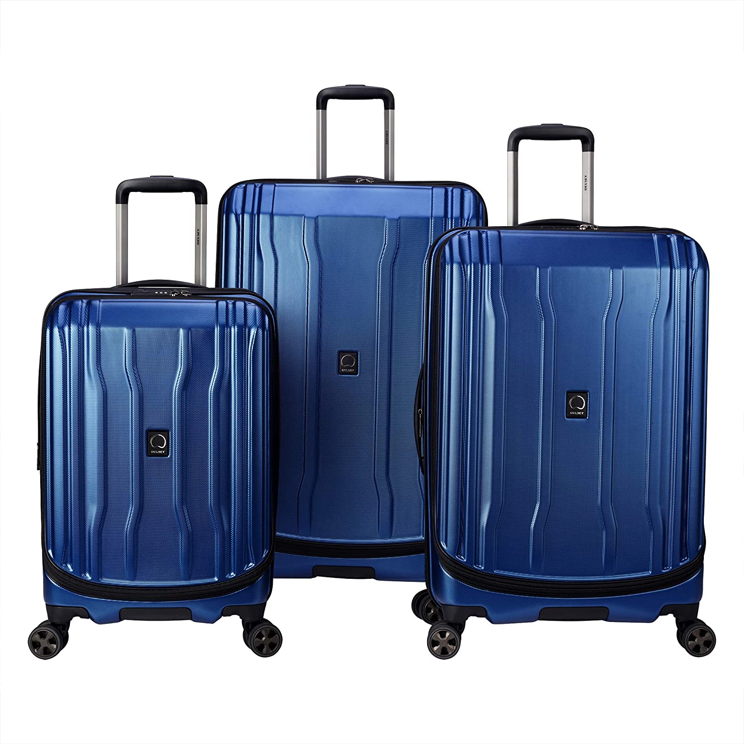 Paris Cruise Lite Hardside 2.0 Expandable Luggage, Spinner Wheels, Blue, 3-Piece Set