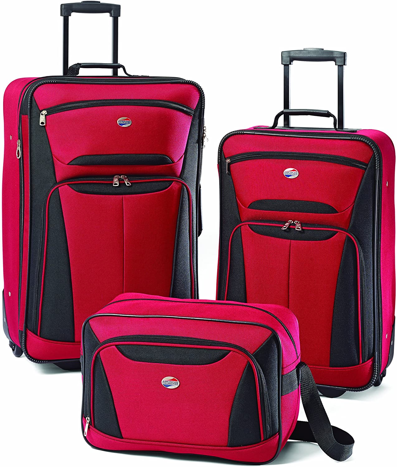 Softside Upright Luggage Set, Purple/Grey, 4-Piece